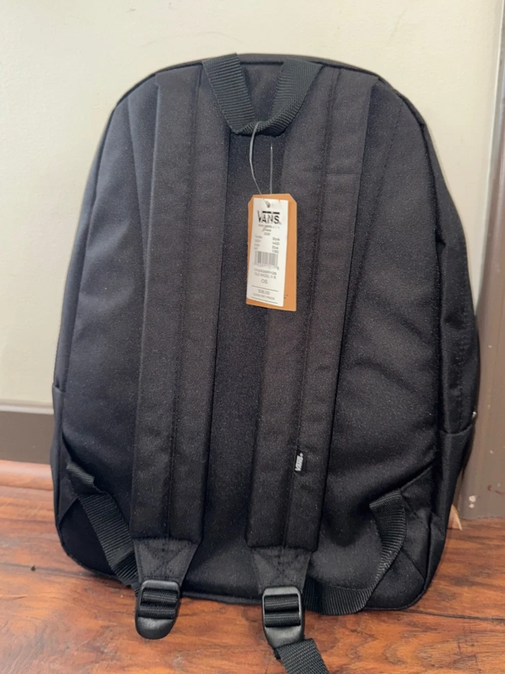Vans Black Backpack with White Logo